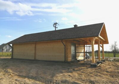 dach gont bitumiczny dom drewniany Kołdowo Człuchów