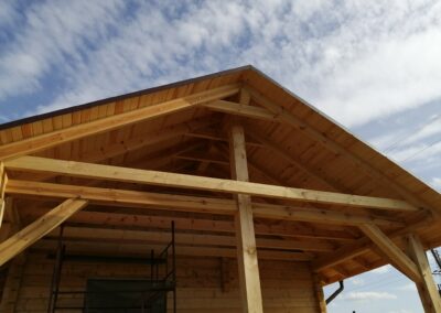 dach gont bitumiczny dom drewniany Kołdowo Człuchów